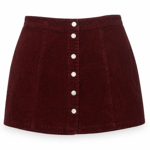 915 Generation Teens Red Corduroy Button Skirt Size 14 High Rise