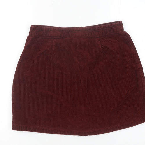 915 Generation Teens Red Corduroy Button Skirt Size 14 High Rise