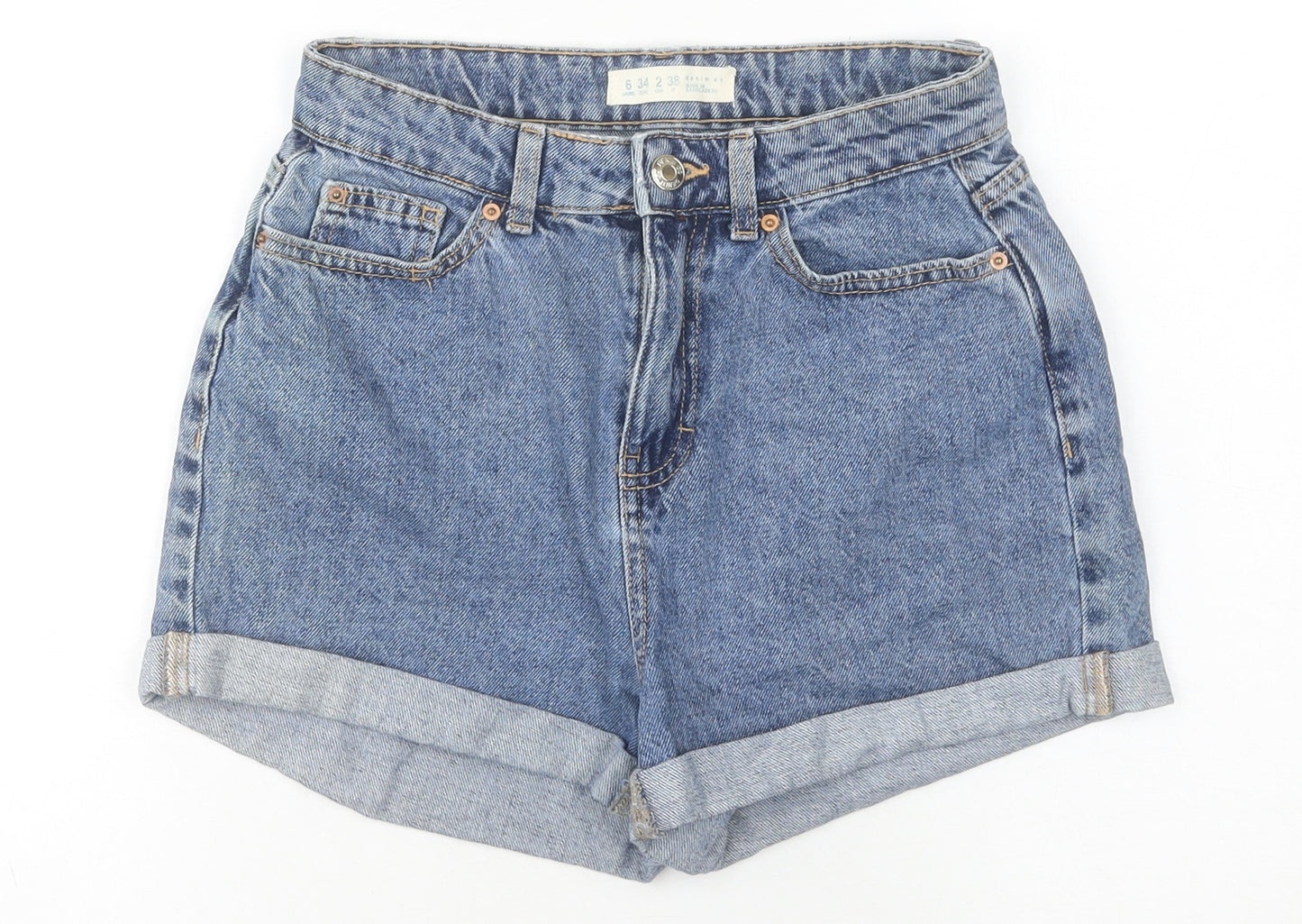 Denim Co Women’s Blue High-Rise Mom Denim Shorts Size 6