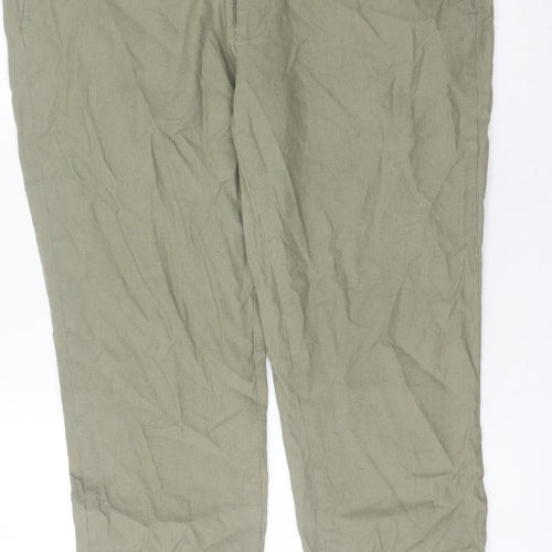 Brook Taverner Men's Beige Linen Blend Chino Trousers 38S