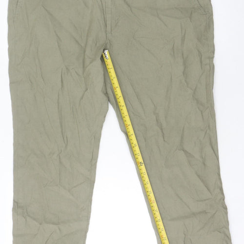 Brook Taverner Men's Beige Linen Blend Chino Trousers 38S