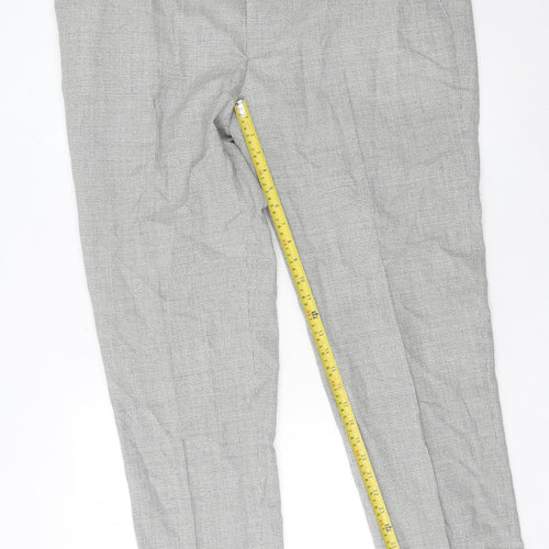 Marks and Spencer Men’s Grey Wool Check Dress Trousers 42W 33L