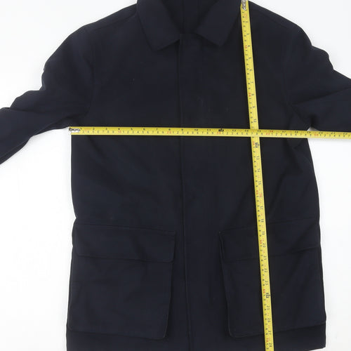 Sarto Men's Blue Mid-Length Felt Jacket Size M Regular Fit