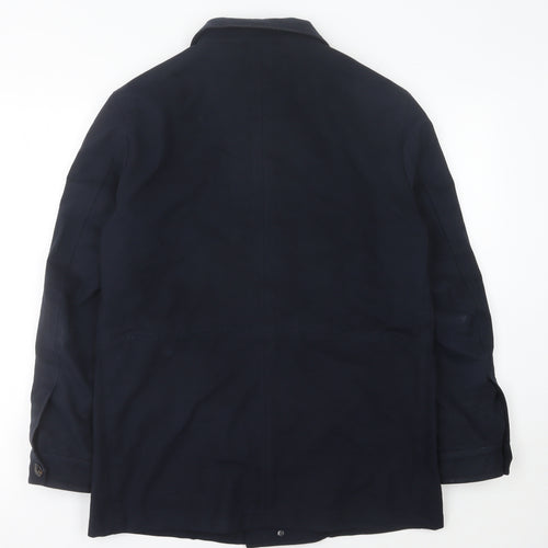 Sarto Men's Blue Mid-Length Felt Jacket Size M Regular Fit