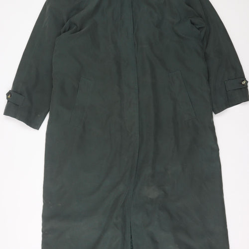Rossetti Women’s Green Fur Collar Long Overcoat Size 16 Vintage