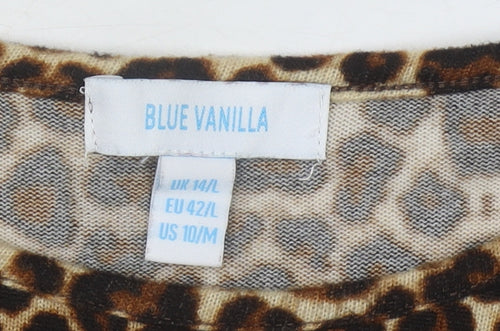 Blue Vanilla Women’s Brown Leopard Print A-Line Dress Size 14