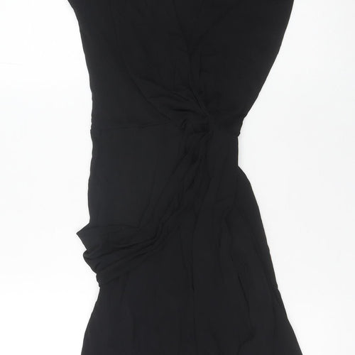 French Connection Women's Black Size 8 Knee Length Wrap Dress