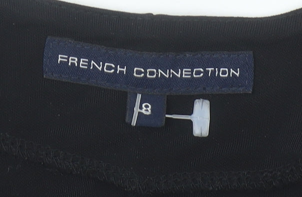 French Connection Women's Black Size 8 Knee Length Wrap Dress