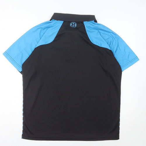 Harrows Men's Black Blue S Polo Shirt Sports Raglan Moisture Wicking