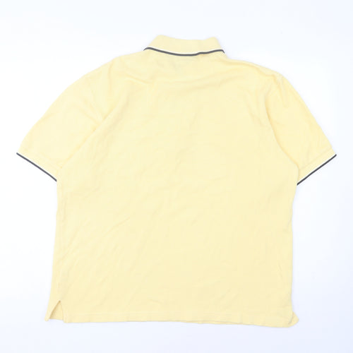 Bossini Men's Yellow XL Polo Shirt Short Sleeve 100% Cotton Casual