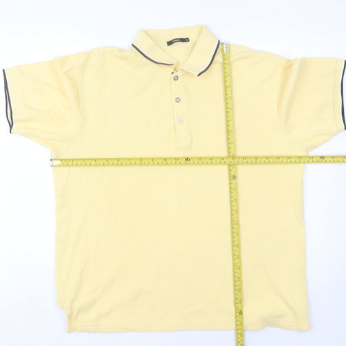 Bossini Men's Yellow XL Polo Shirt Short Sleeve 100% Cotton Casual