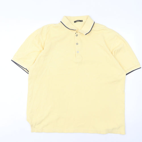Bossini Men's Yellow XL Polo Shirt Short Sleeve 100% Cotton Casual