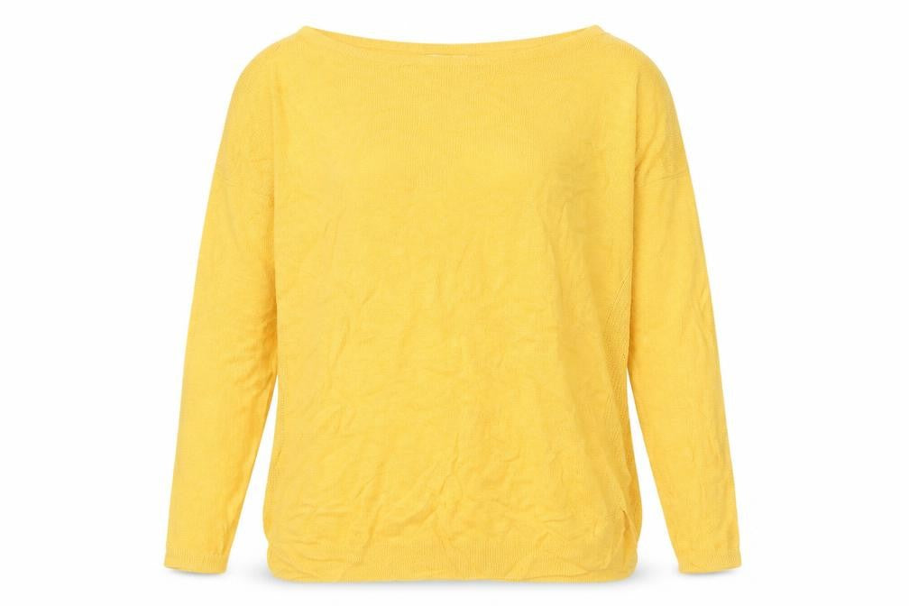Farhi by Nicole Farhi Women's Yellow XS Linen Boat Neck Jumper