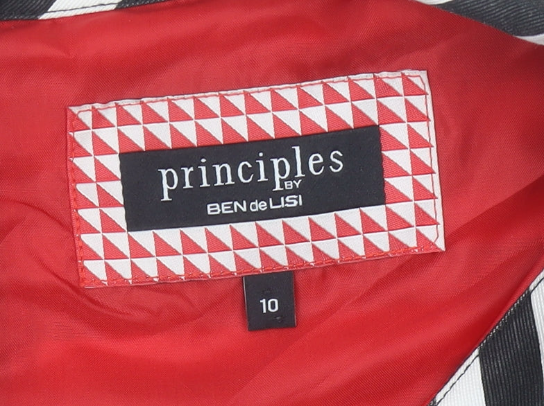 Principles by Ben De Lisi Women’s Black Striped Size 10 A-Line Dress