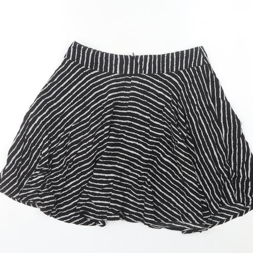 XXI Women’s Black Striped A-Line Short Skirt Size M Cotton Blend