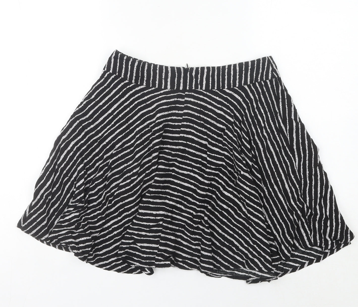 XXI Women’s Black Striped A-Line Short Skirt Size M Cotton Blend