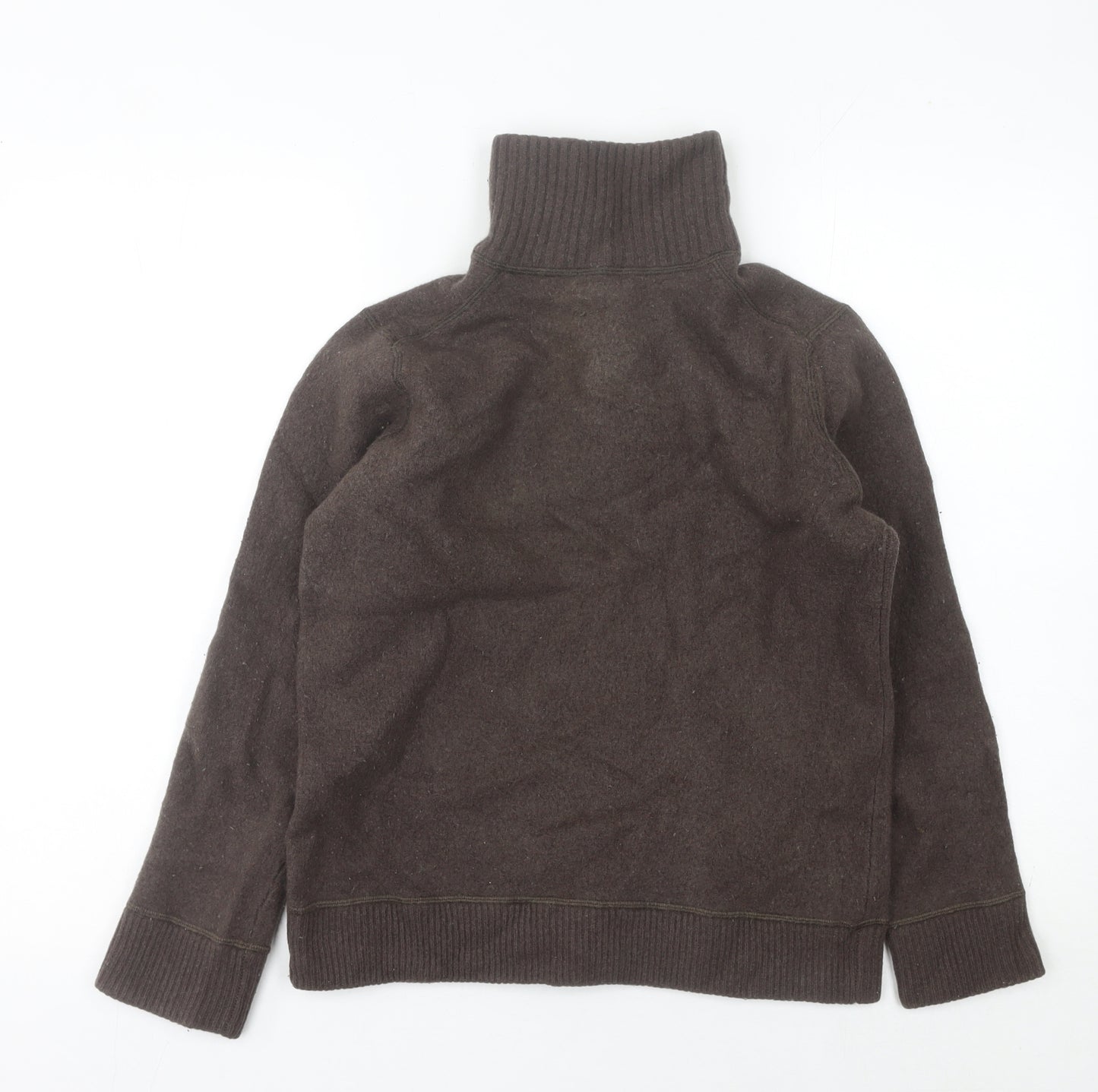 GAP Womens Brown High Neck Lambswool Henley Jumper Size M