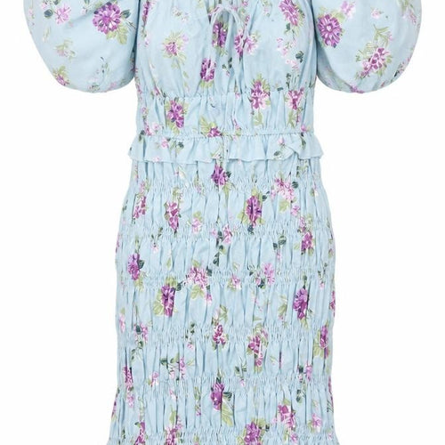 Missguided Women’s Blue Floral Puff Sleeve Bodycon Dress UK 12