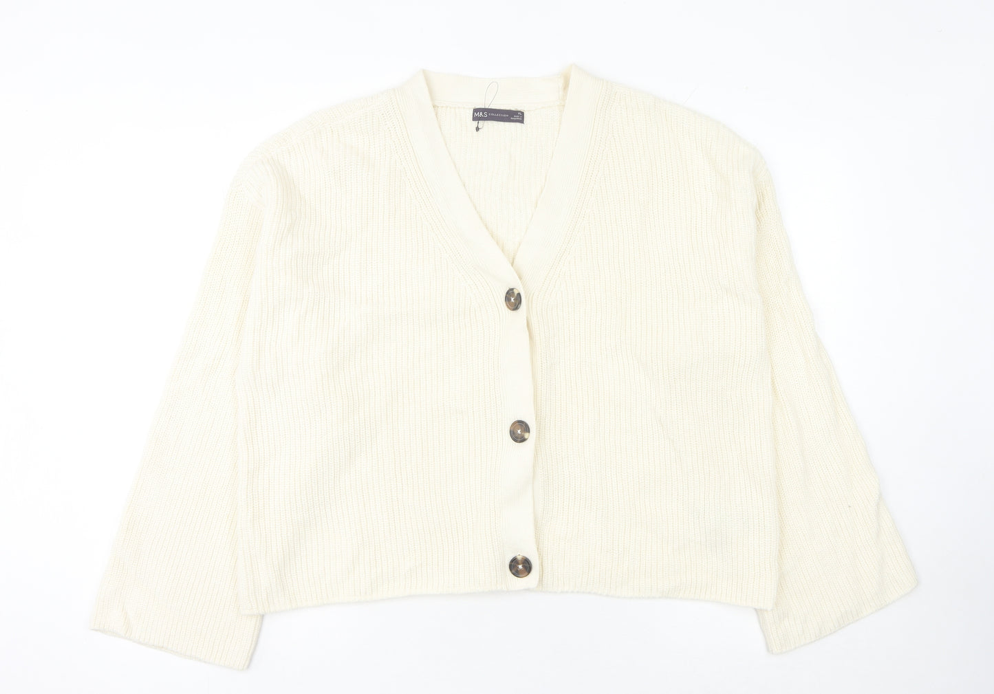 Marks and Spencer Women’s Ivory XL Cotton Chunky Cardigan