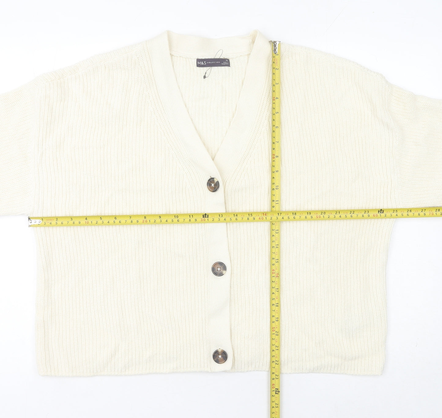 Marks and Spencer Women’s Ivory XL Cotton Chunky Cardigan