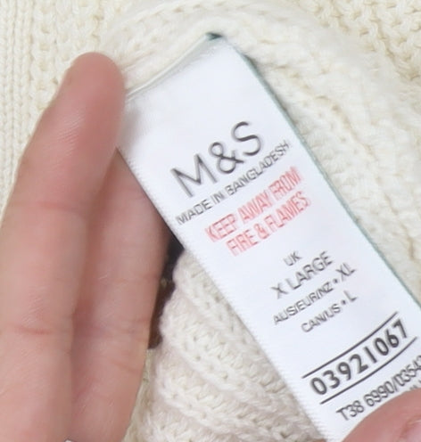 Marks and Spencer Women’s Ivory XL Cotton Chunky Cardigan