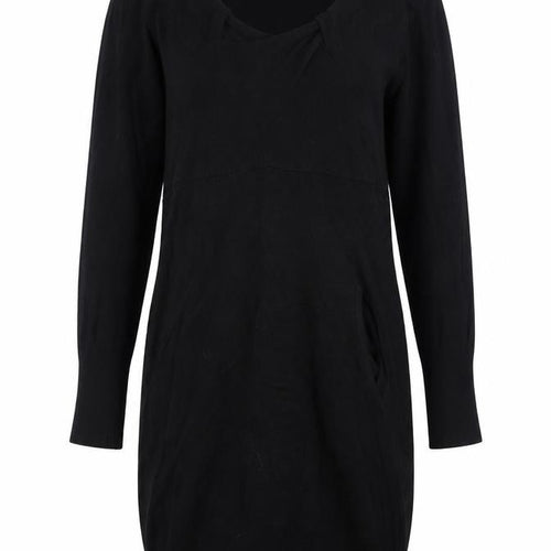 Alter London Women's Black S Jumper Dress Knee Length Knit V-Neck
