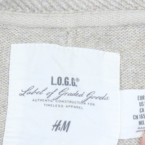 H&M Women’s Beige Angora Cotton Blend 3/4 Sleeve Pullover Jumper S