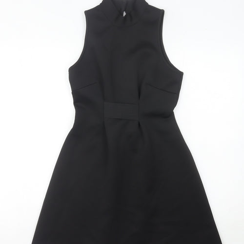 River Island Women’s Black Size 10 A-Line High Neck Sleeveless Dress