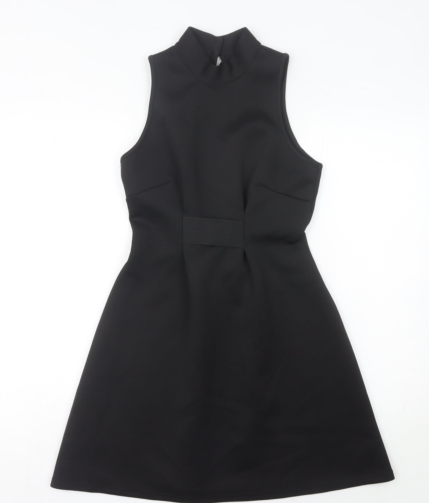River Island Women’s Black Size 10 A-Line High Neck Sleeveless Dress
