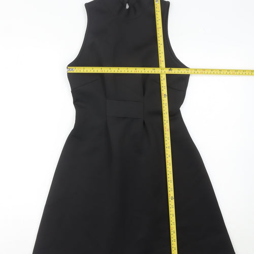 River Island Women’s Black Size 10 A-Line High Neck Sleeveless Dress