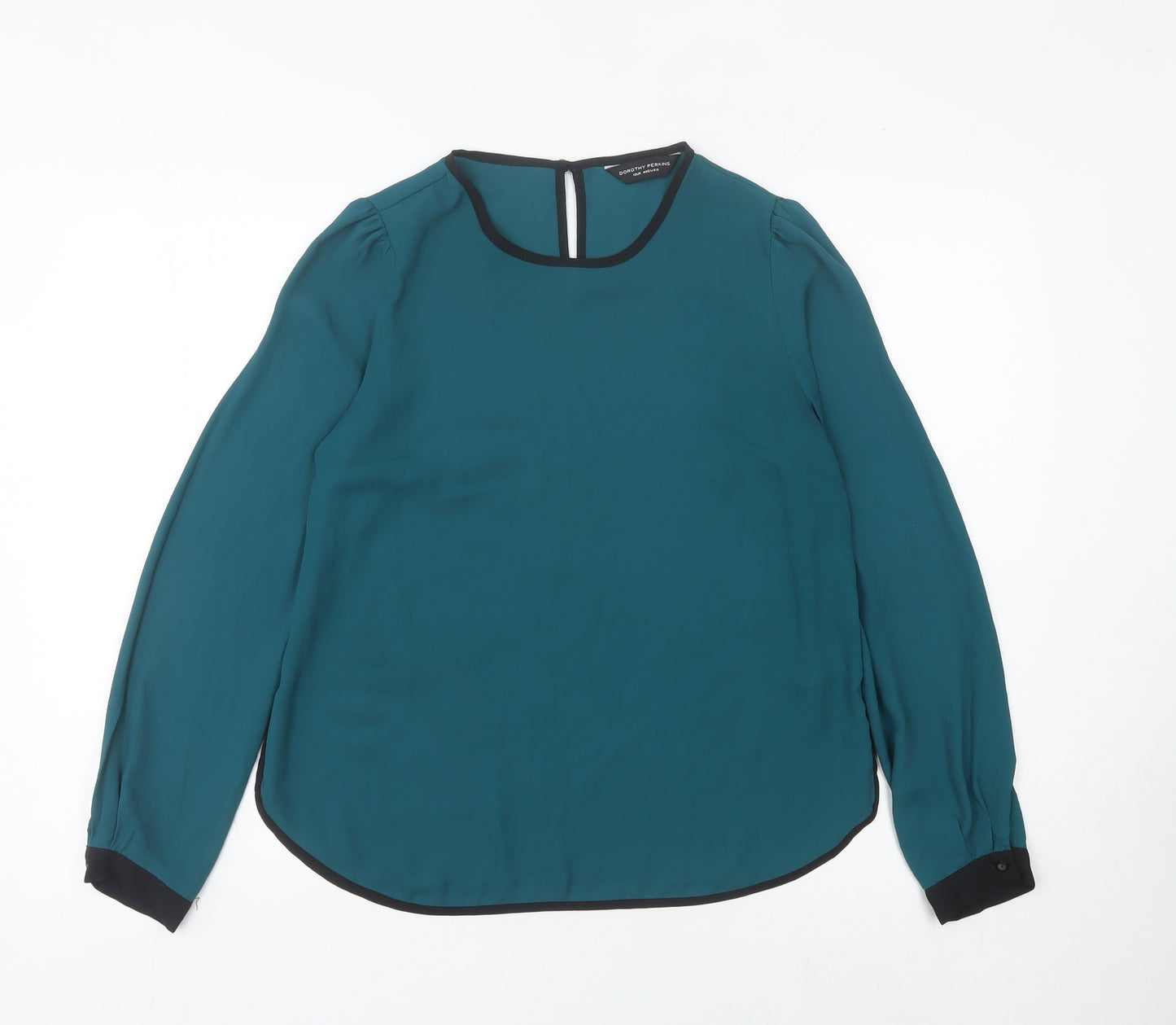 Dorothy Perkins Women’s Green Chiffon Blouse Size 12 Long Sleeve