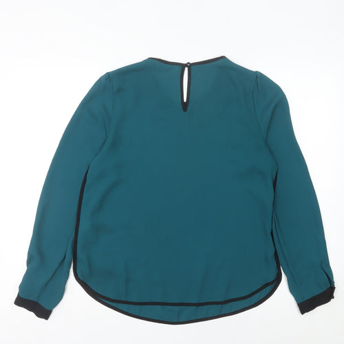 Dorothy Perkins Women’s Green Chiffon Blouse Size 12 Long Sleeve