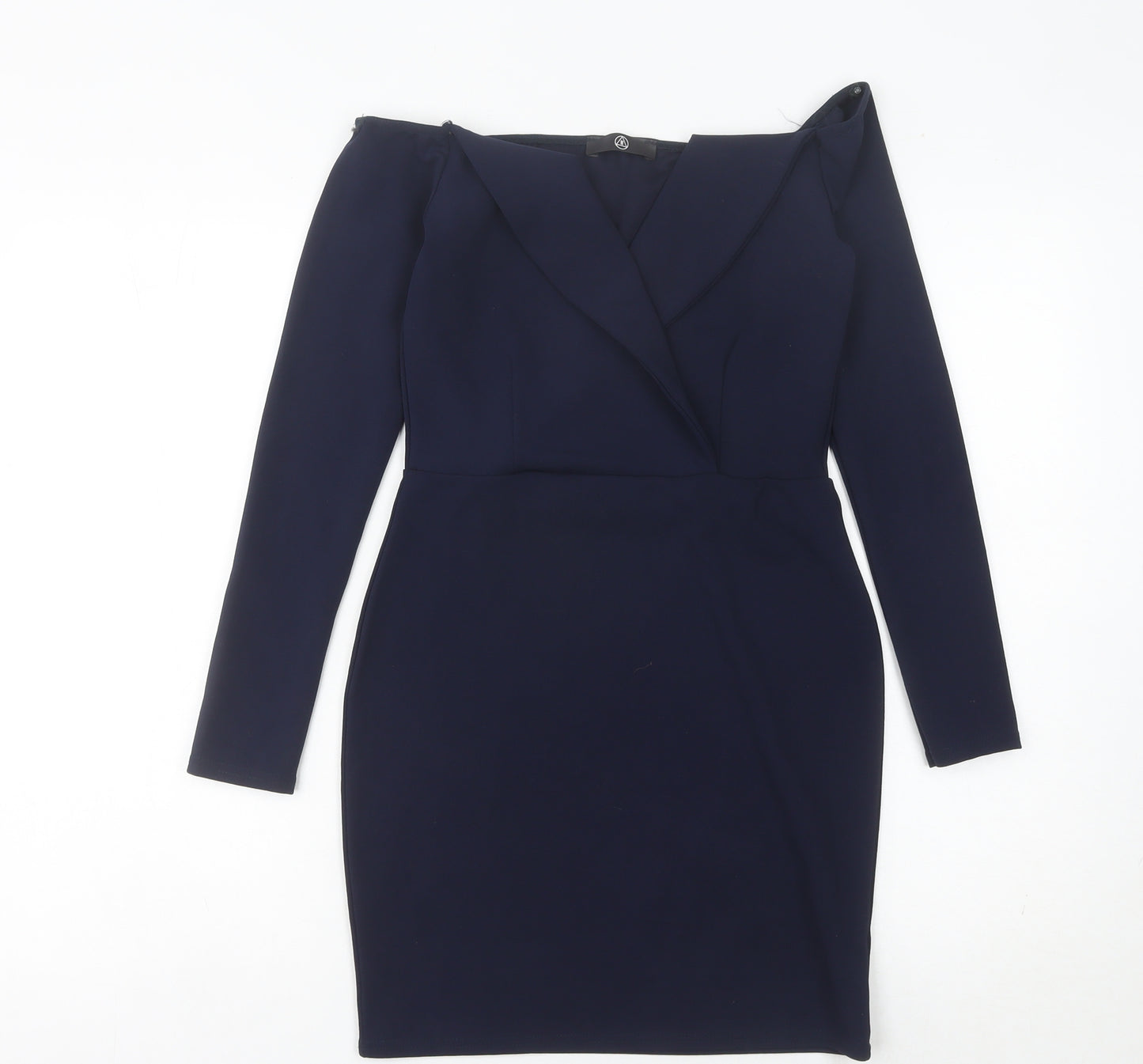 Missguided Women’s Blue Size 10 Bodycon Off Shoulder Party Dress