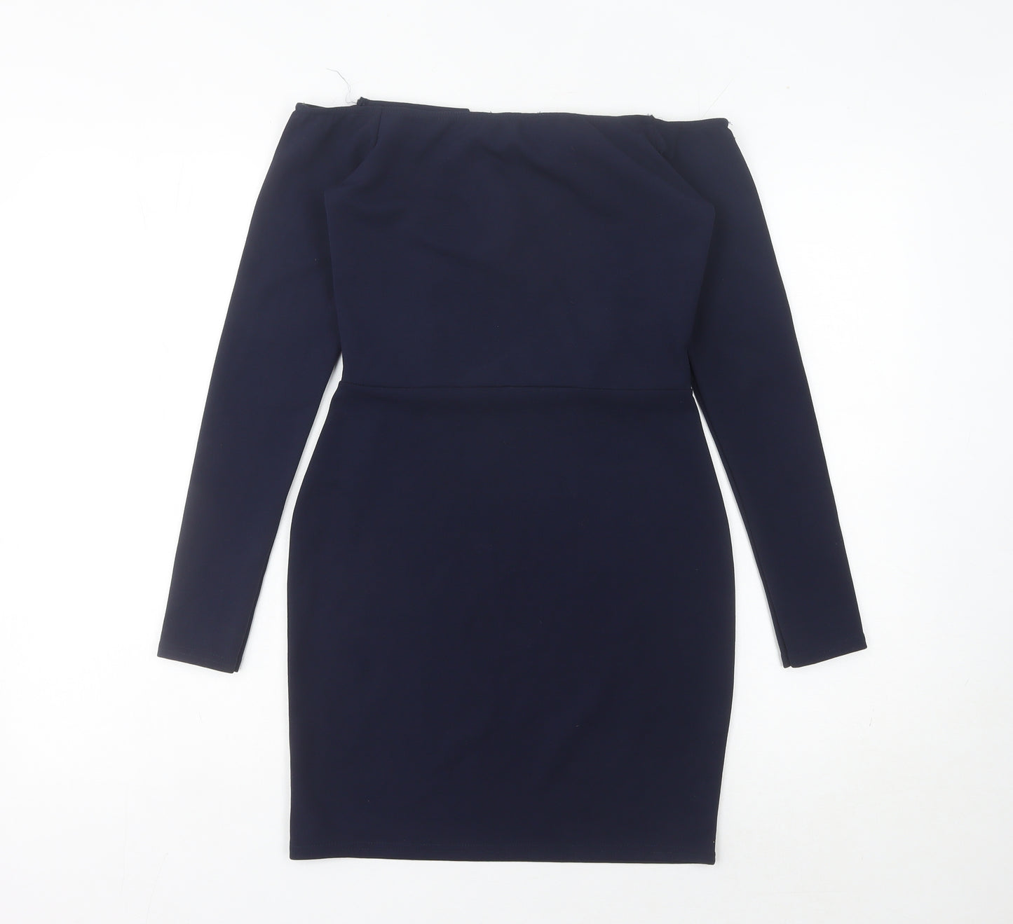 Missguided Women’s Blue Size 10 Bodycon Off Shoulder Party Dress