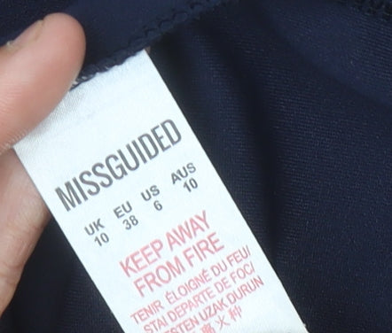 Missguided Women’s Blue Size 10 Bodycon Off Shoulder Party Dress