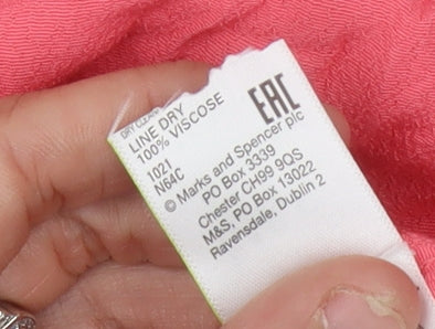 Marks and Spencer Women’s Pink Viscose Puff Sleeve Blouse Size 6