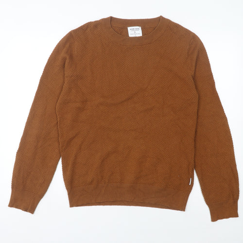 Shore Leave Men’s Brown Knit Crew Neck Pullover Jumper M Regular Fit