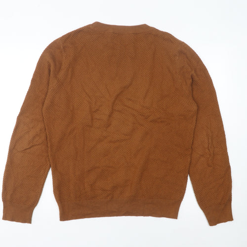 Shore Leave Men’s Brown Knit Crew Neck Pullover Jumper M Regular Fit