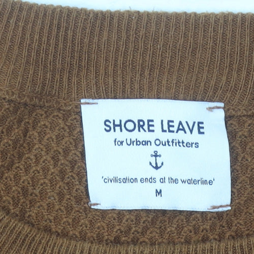 Shore Leave Men’s Brown Knit Crew Neck Pullover Jumper M Regular Fit