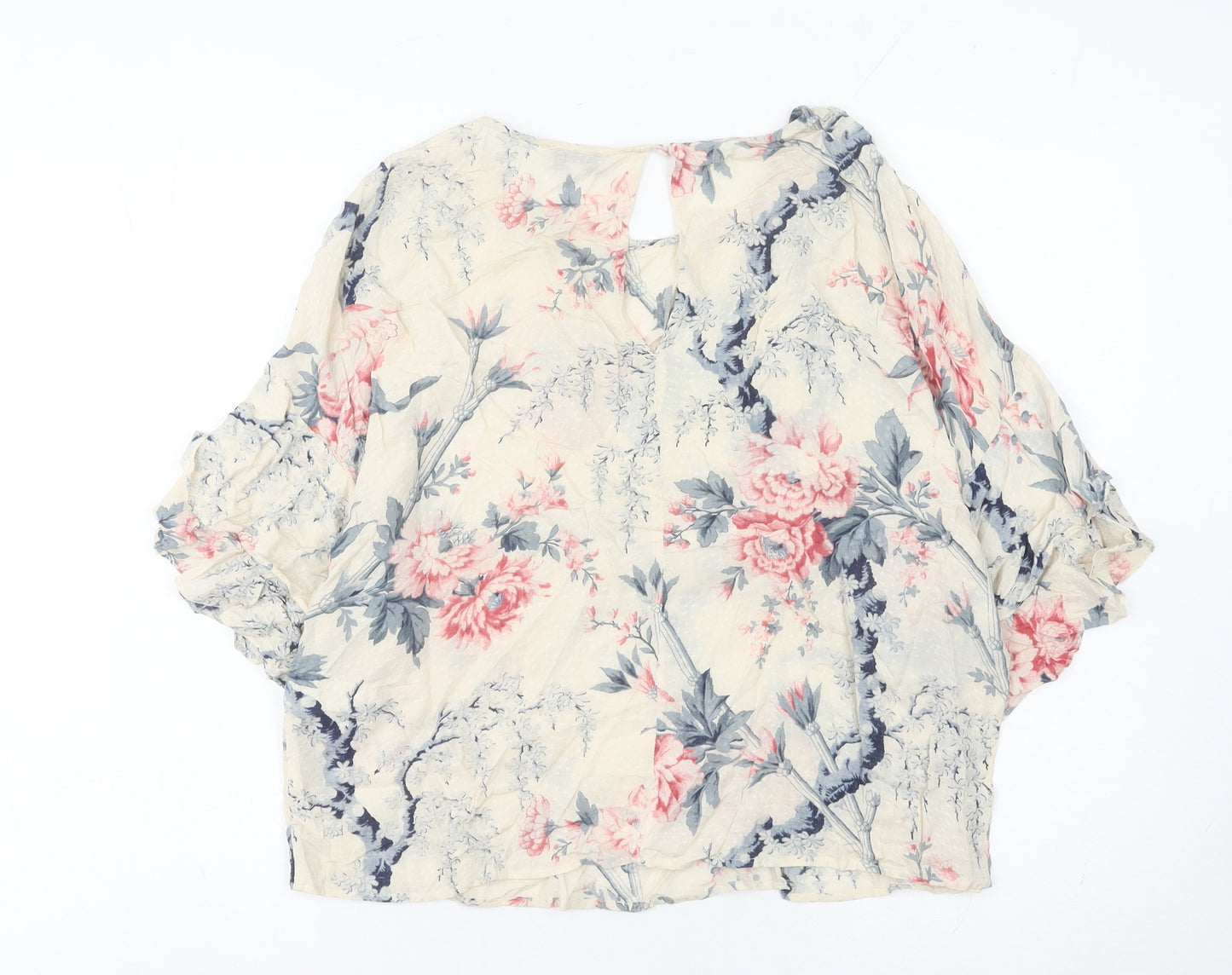 Warehouse Women’s Multicoloured Floral Ruffle Blouse Size 14