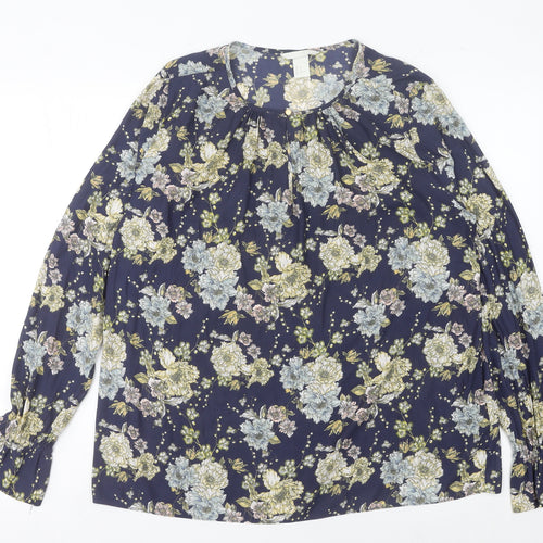 H&M Women’s Multicoloured Floral Tunic Blouse Size 12