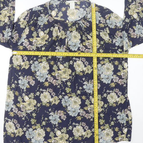 H&M Women’s Multicoloured Floral Tunic Blouse Size 12