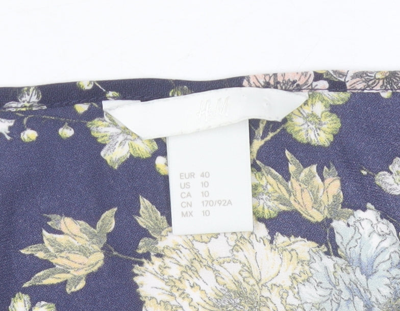H&M Women’s Multicoloured Floral Tunic Blouse Size 12
