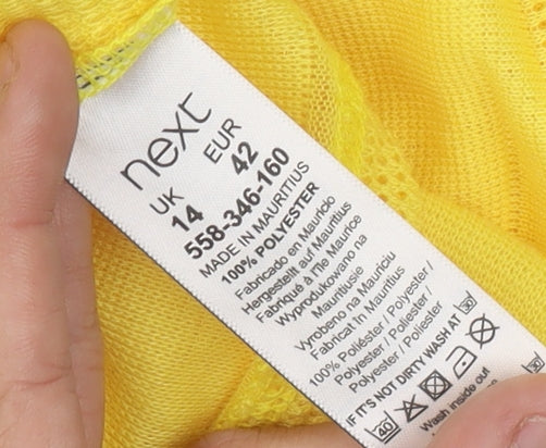 Next Women’s Yellow Crew Neck Long Sleeve Pullover Jumper Size 14