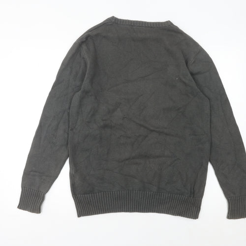Firetrap Men's Grey Cotton Crew Neck Pullover Jumper L