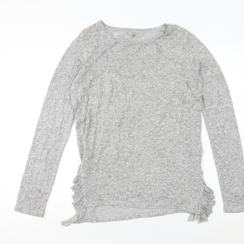 Next Women’s Grey Crew Neck Ruffle Side Pullover Jumper Size 8