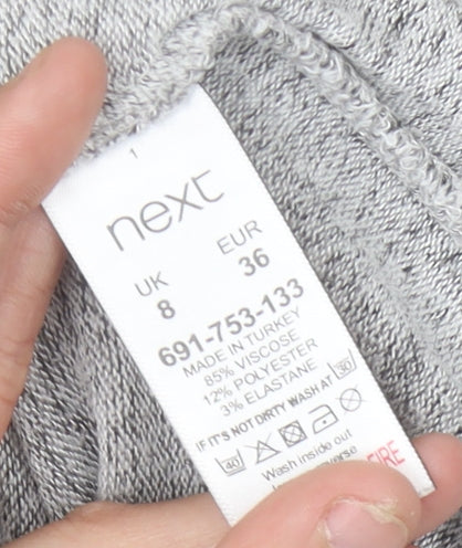 Next Women’s Grey Crew Neck Ruffle Side Pullover Jumper Size 8