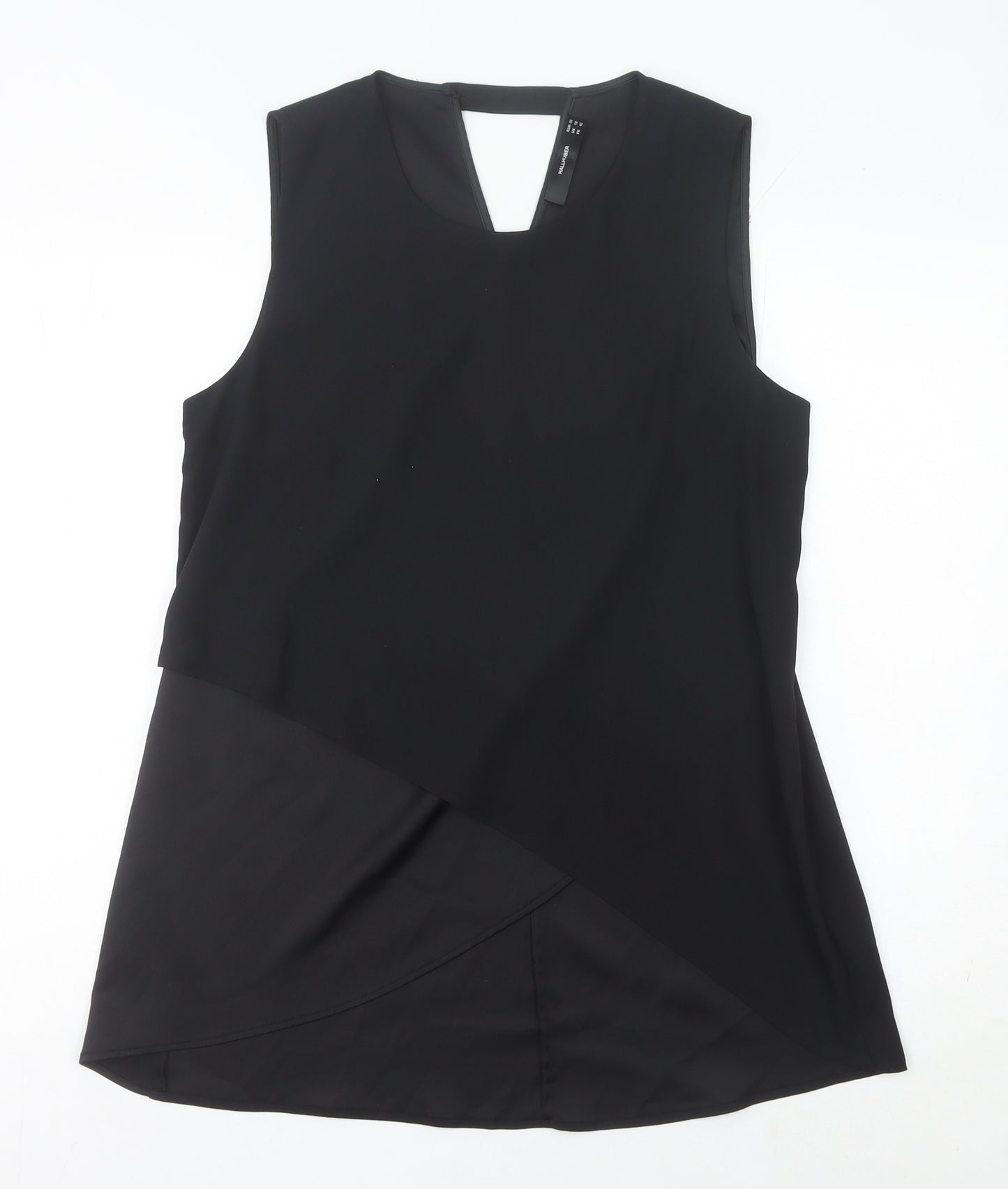 Hallhuber Women's Black Size 12 Sleeveless Tunic Blouse