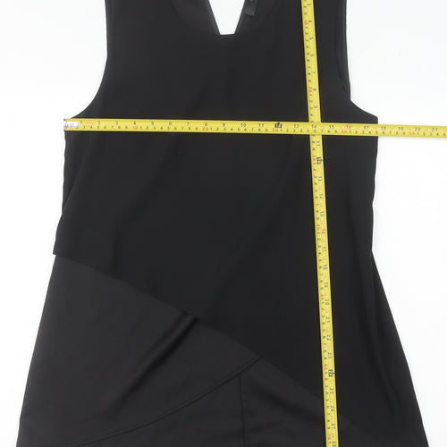 Hallhuber Women's Black Size 12 Sleeveless Tunic Blouse