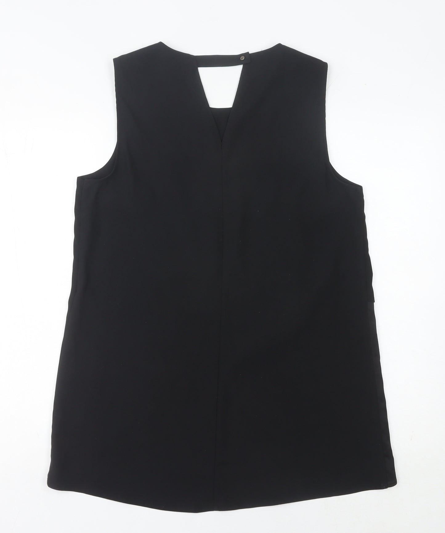 Hallhuber Women's Black Size 12 Sleeveless Tunic Blouse